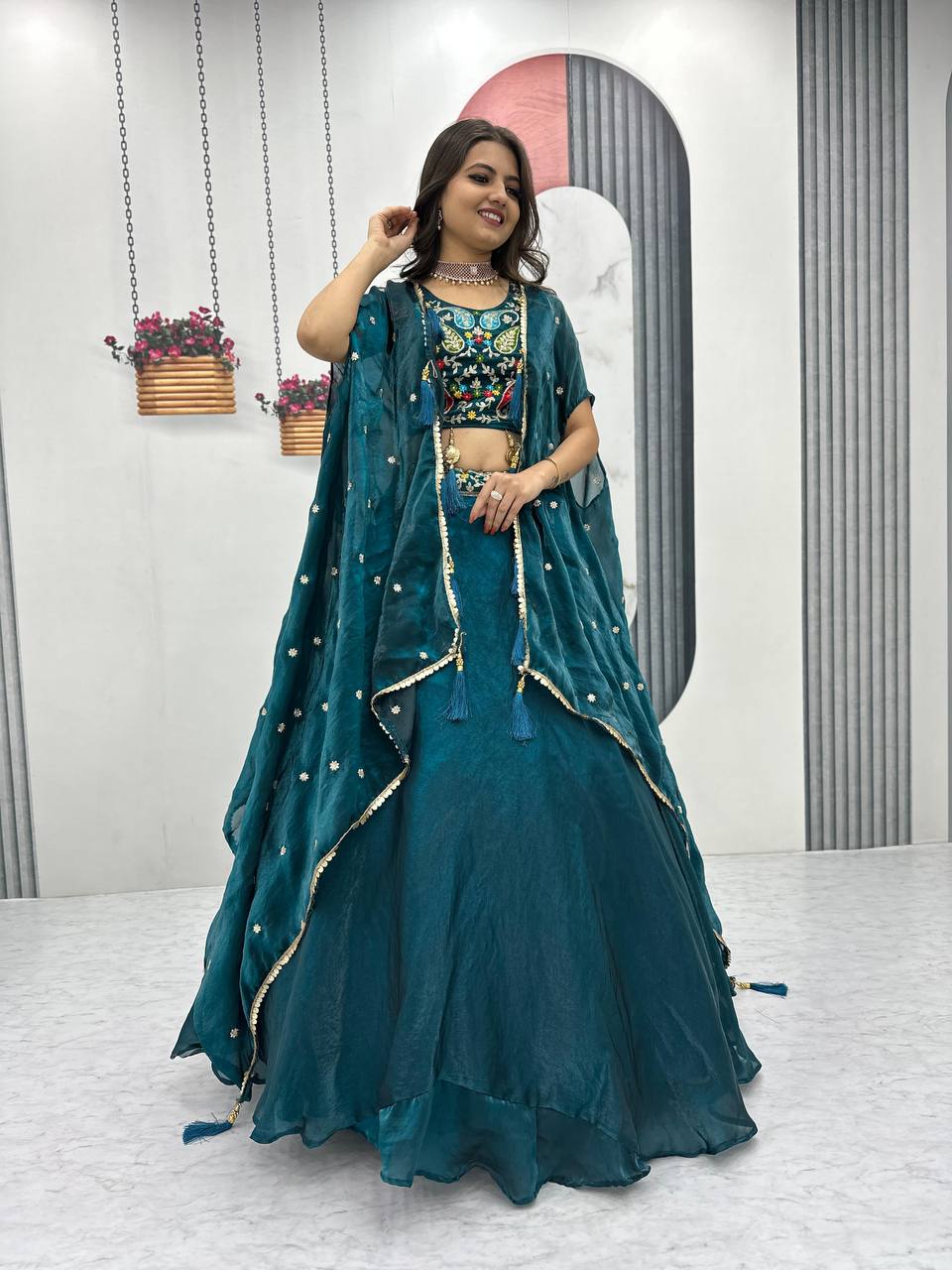 Fendy Embroidery Thread And Sequence Work Lehenga Choli