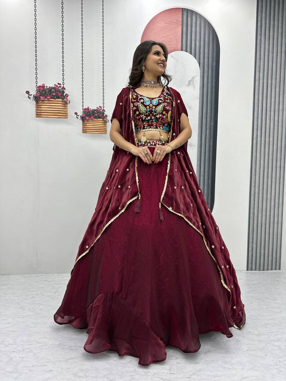 Fendy Embroidery Thread And Sequence Work Lehenga Choli