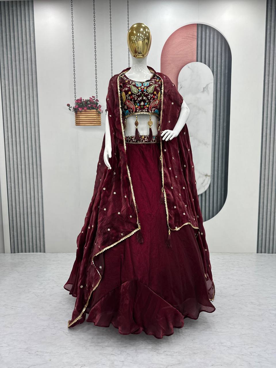 Fendy Embroidery Thread And Sequence Work Lehenga Choli