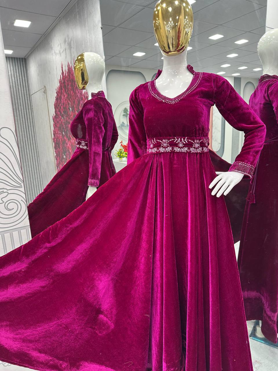 Winter Season Special New Latest Designer Velvet Gown Collection.