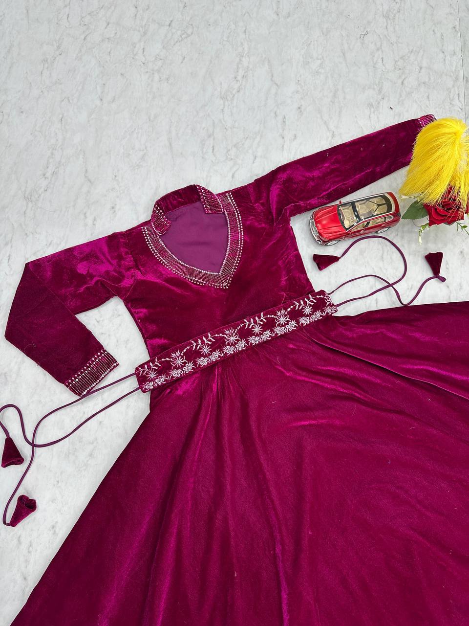 Winter Season Special New Latest Designer Velvet Gown Collection.