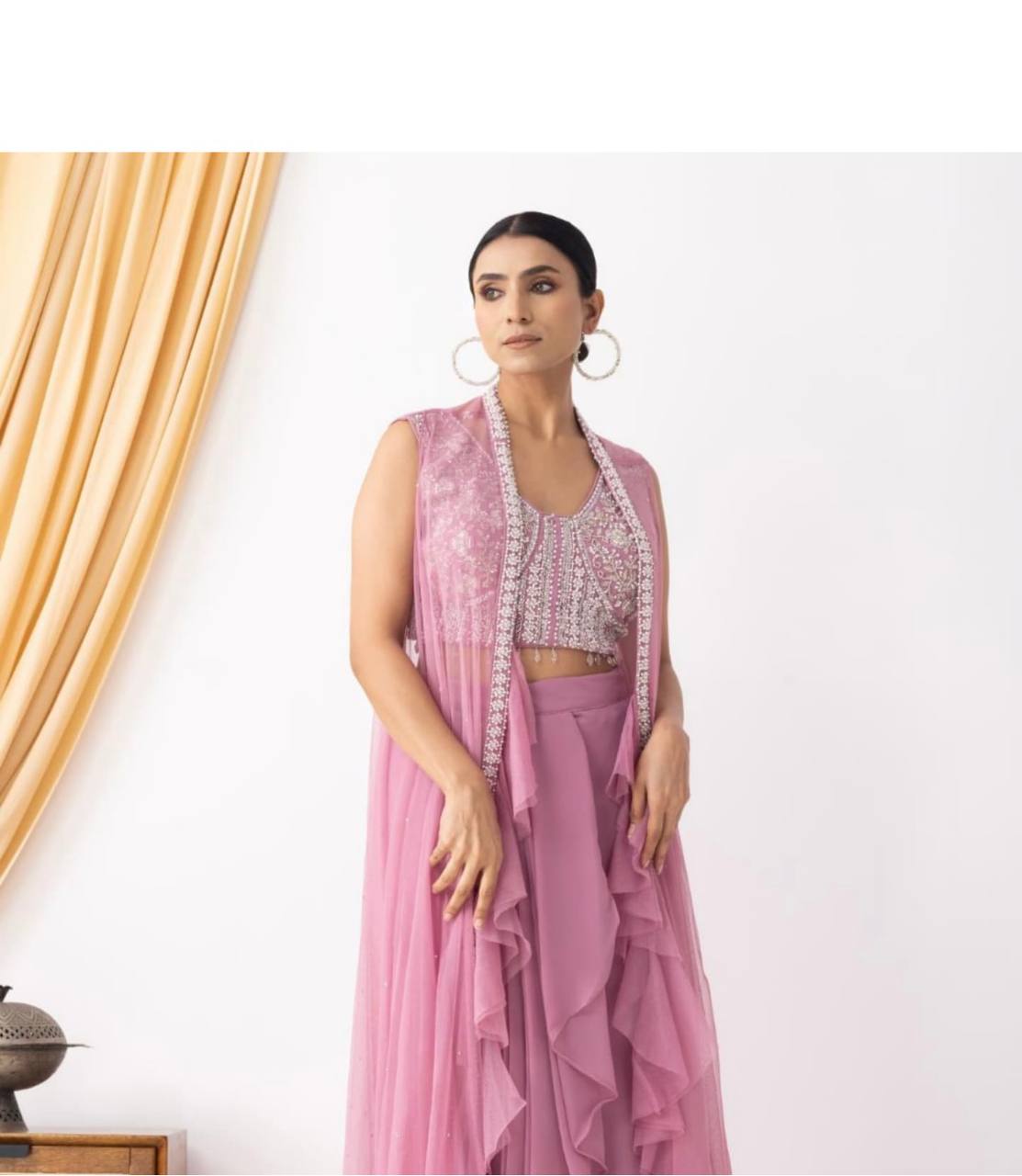 WOMEN'S WEAR WEDDING SPECIAL DHOTI SHRUG OUTFIT
