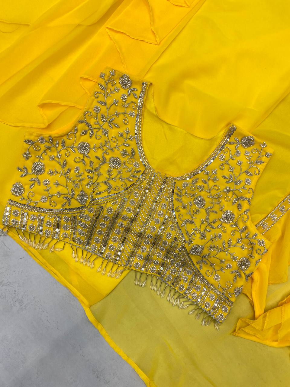 WOMEN'S WEAR WEDDING SPECIAL DHOTI SHRUG OUTFIT