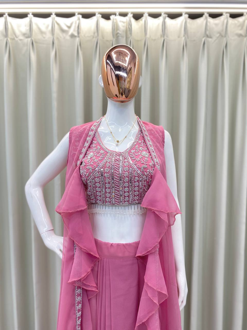 WOMEN'S WEAR WEDDING SPECIAL DHOTI SHRUG OUTFIT