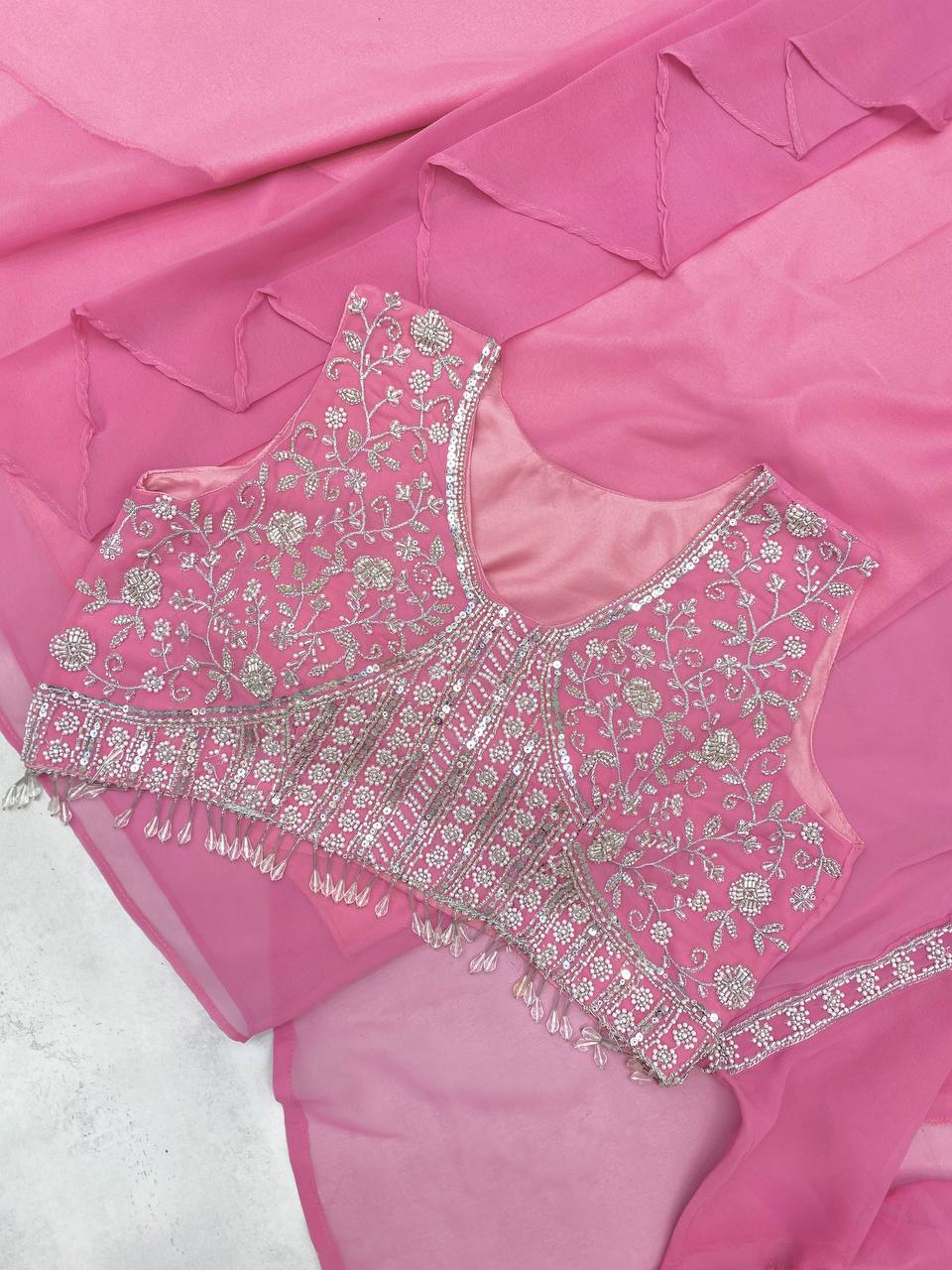 WOMEN'S WEAR WEDDING SPECIAL DHOTI SHRUG OUTFIT