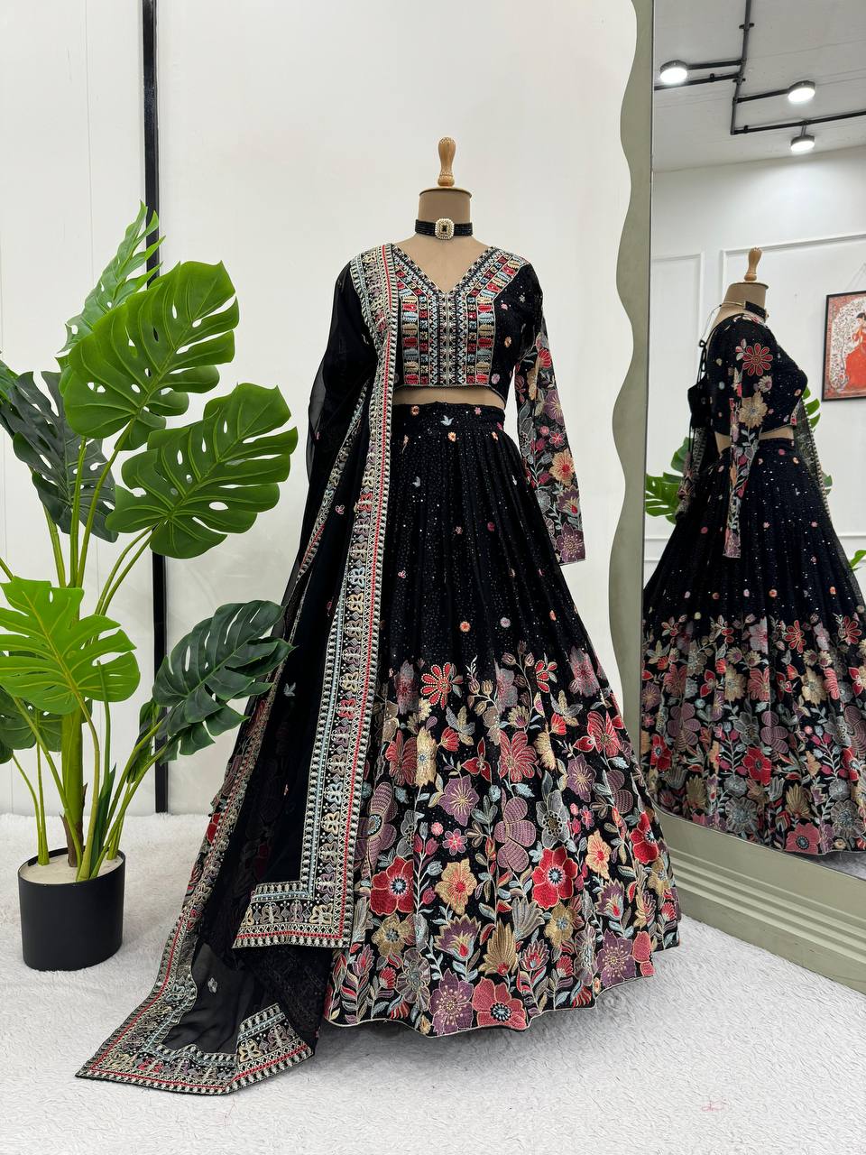 New Designer Party Wear Heavy Faux Georgette Lehenga Choli With Designer Dupatta